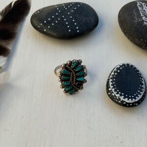 Vintage Navajo Petit Point Cluster Ring